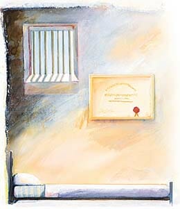Criminal College - cell with a certificate