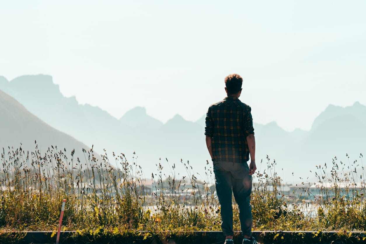 Man looking in distance