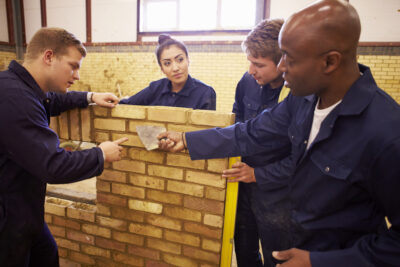 Vocational training on brick laying