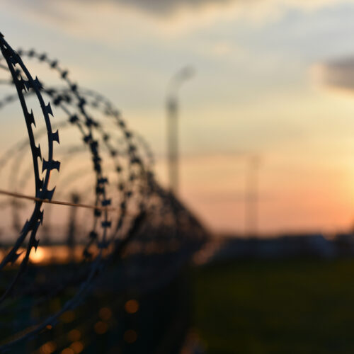 Private prison fence