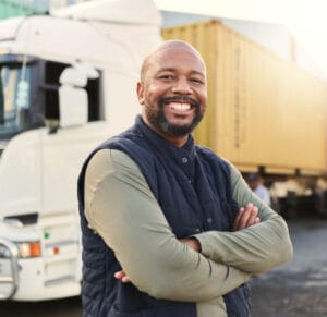 Happy truck driver